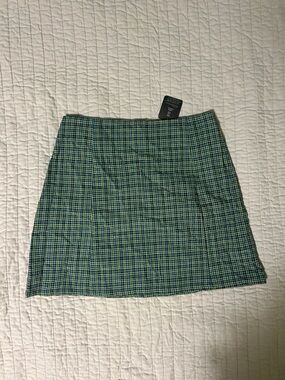 Urban Renewal UO Plaid Green and Blue Mini Skirt - Small